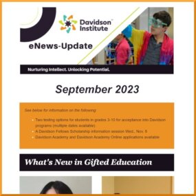 In case you missed it, check out the latest eNews-Update! Includes the latest gifted education news, legislative updates, Davidson program updates, gifted blog posts, and more. Link in bio.